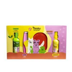 Set de baño para perros: incluye champú, peine, cepillo y perfume, en un colorido empaque listo para regalar