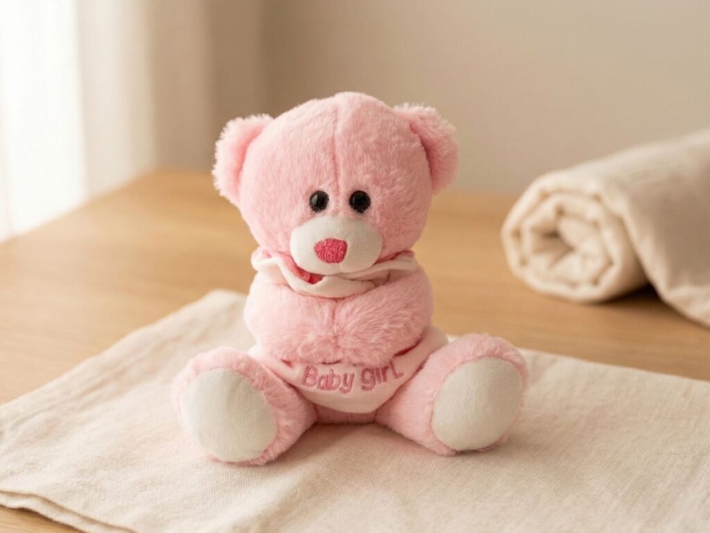 Oso de peluche rosa nacimiento niña suave