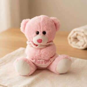 Oso de peluche rosa nacimiento niña suave