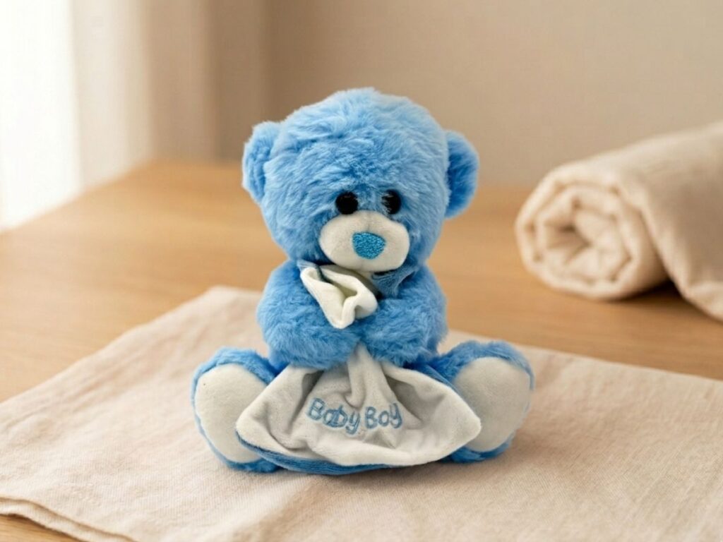 Peluche suave color azul regalo original para recién nacido
