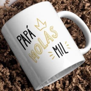 taza con frase original dia del padre papá molas mil con bigote